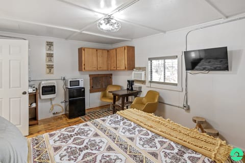 Bed and living area
