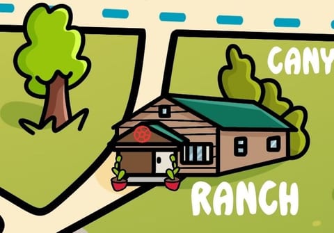 Ranch Cabin Cartoon Rendition