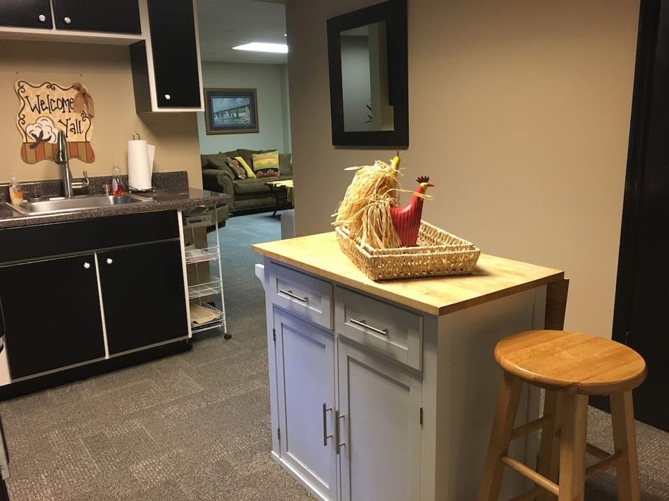 Kitchen Area with Stove, Refrigerator, Washer and Dryer