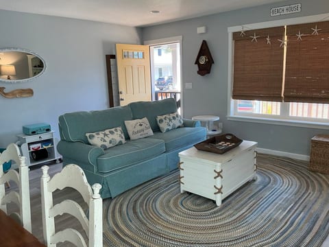 Living room with chest full of family games