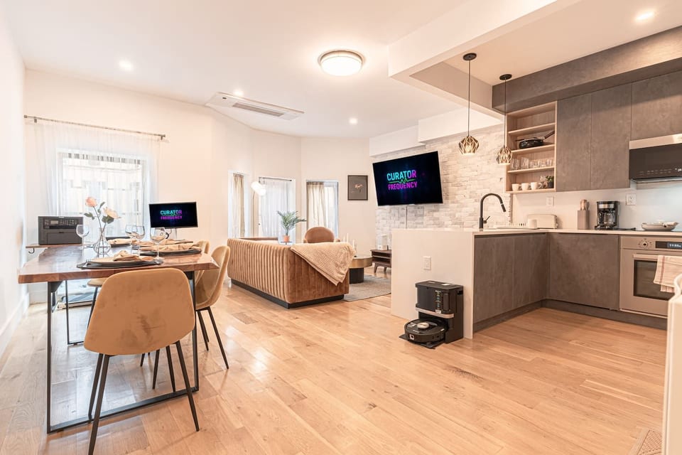 Stylish, fully renovated 2BR with open-concept living, dining and kitchen on warm hardwood floors — your spacious Brooklyn home base.