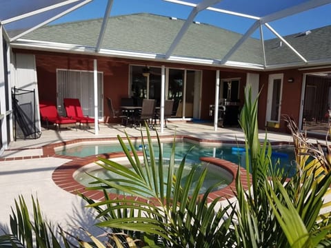Lanai and pool and Spa
