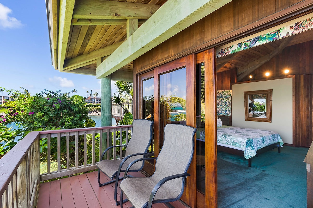 Comfortable lounge chairs right outside the master bedroom are perfect for enjoying this incredible scenery.
