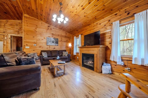 Cozy gas fireplace