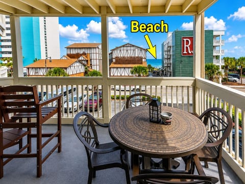 The beach is located across the street from the Villas 