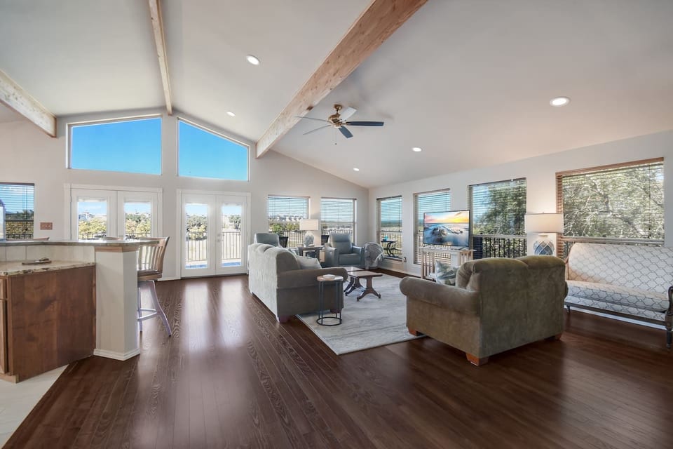 Open Floor Plan with Lake & Hill Country Views