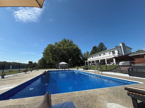 Book today at our Saratoga 310 feet waterfront, in-ground pool, 8 beds home!