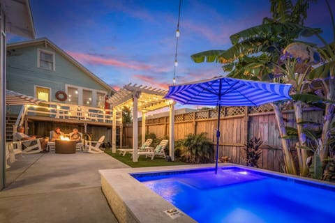 Our pool is 11' x' 22' and is 3 - 4 feet deep. It also has 2 waterfalls and a tanning ledge.
