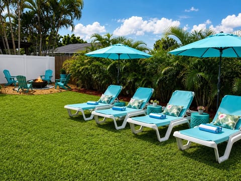 lounge out in yard under the sun for some summer relaxation