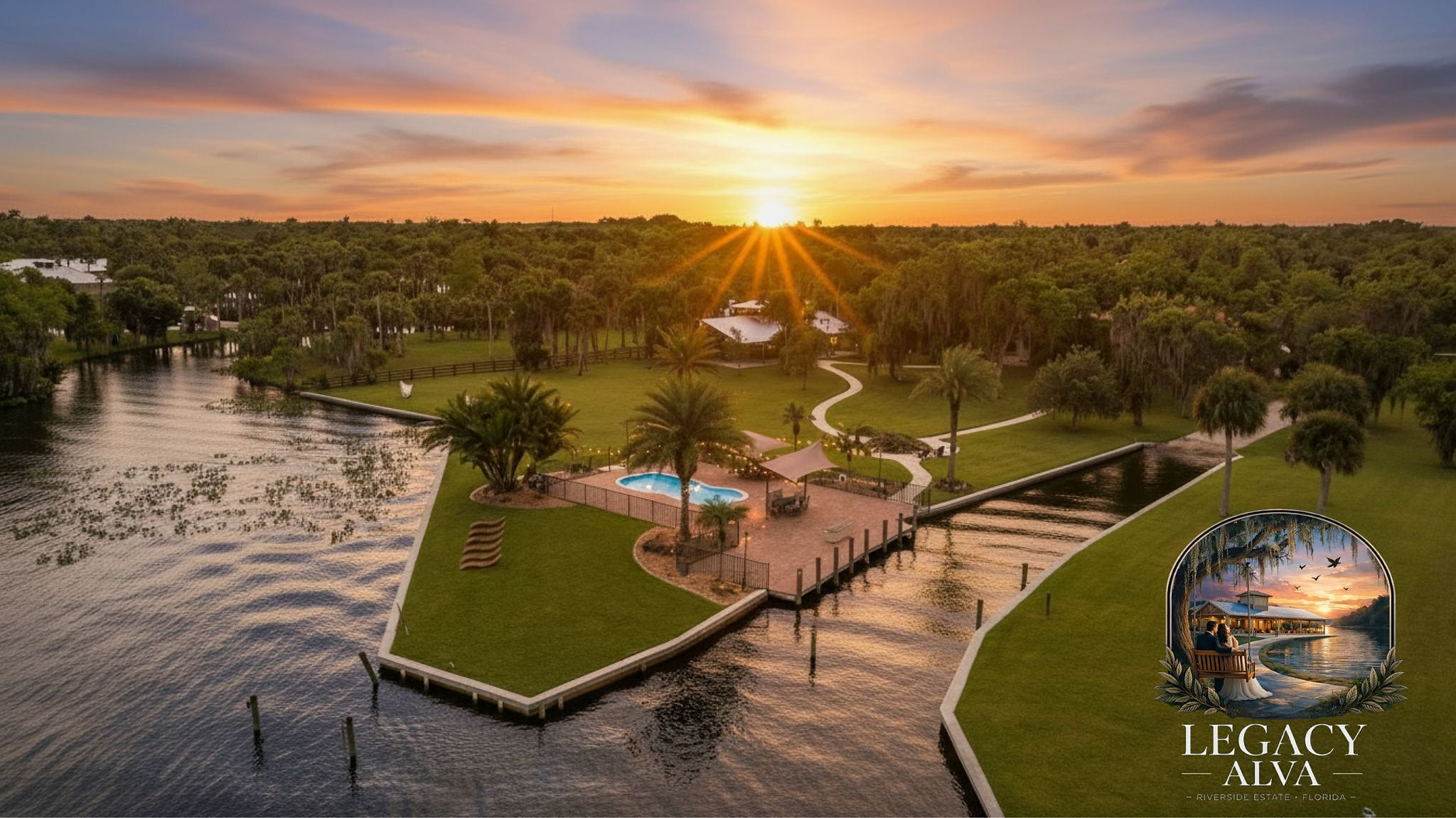 Legacy Alva Waterfront Farm Estate • Pool, Theater, Kayaks