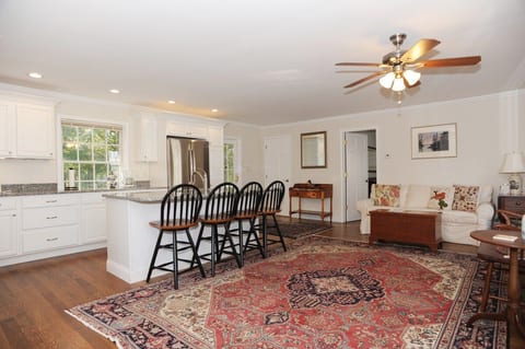 Great room with view of kitchen