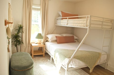 Bunk room with queen, single, and a crib available