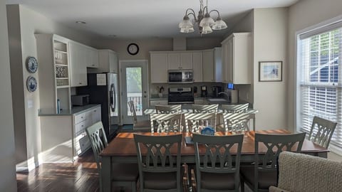 Dining area, table seats 8, total seating for 12