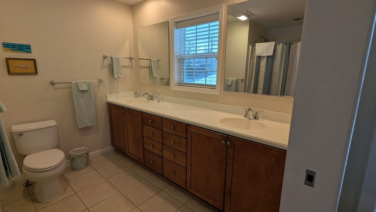 Primary Bath with double vanity and large garden tub/shower