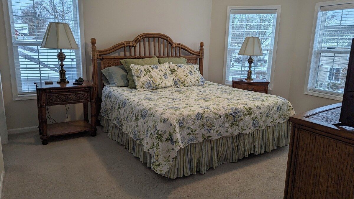 Primary bedroom with king bed