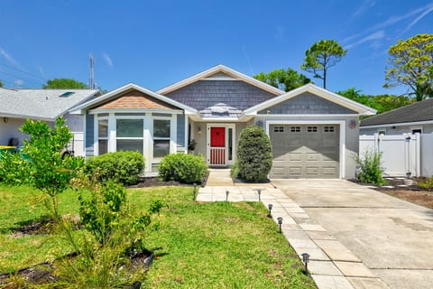 Front of the home exterior, capturing the main entrance.
