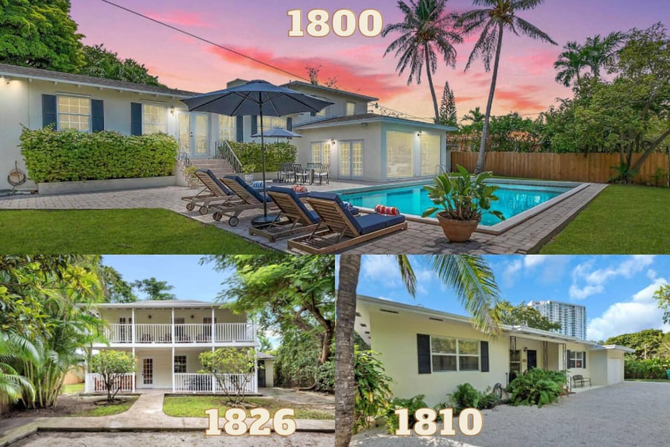 3-Home Compound 12BR/7BA w/ Pool & BBQ, Sleeps 24 - Miami