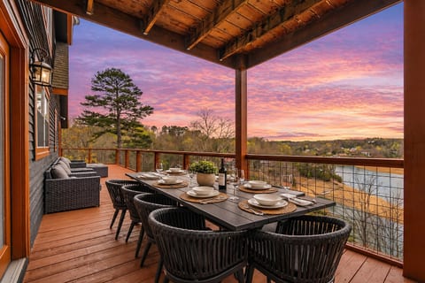 Beautiful outdoor dining setup (seats 10) with views for miles! 
