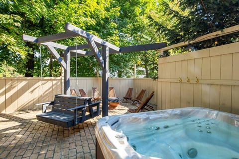 Hot Tub with double custom swinging bench