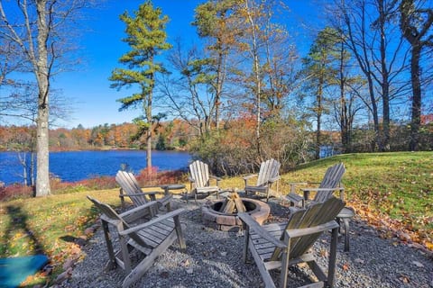 Lakeside firepit for cozy nights under the stars with marshmallows