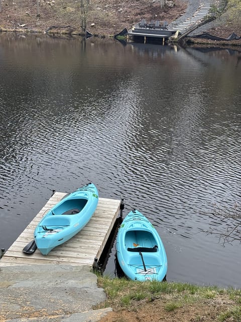 Paddle out and enjoy the view—kayaks provided for guest use