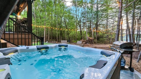 Enjoy a soothing soak in the hot tub after a day of adventure.