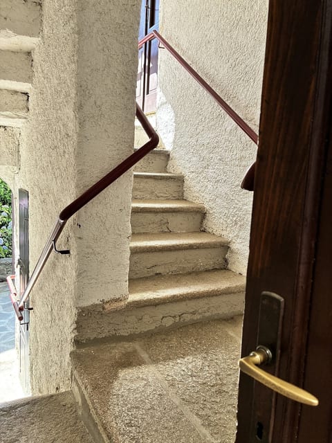 Concrete stairwell with secure handrails and easy multi-level access