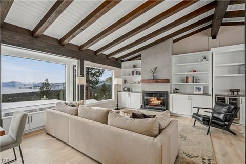 Great room with panoramic lake view