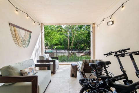 Private Covered Terrace with Complimentary Ebikes