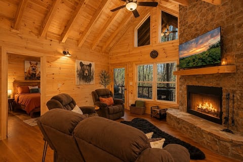 Cozy Cabin Retreat | Hot Tub, Vinyl & Views image 14