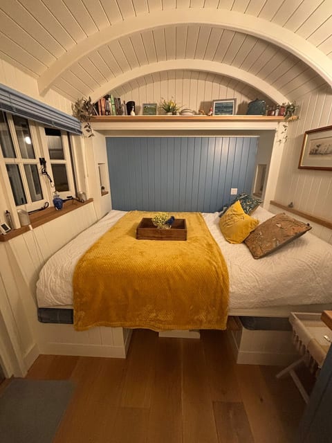 Shepherds hut with hot tub in a private paddock. image 4