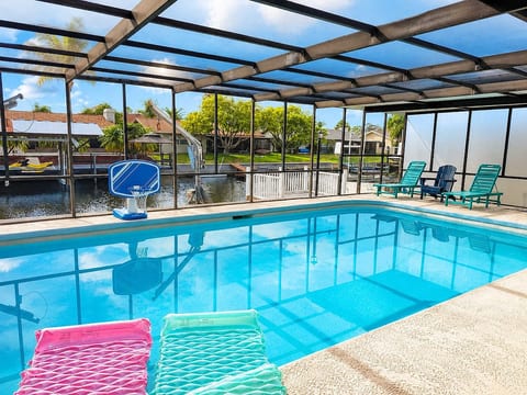 Enjoy swimming in the waterfront heated pool