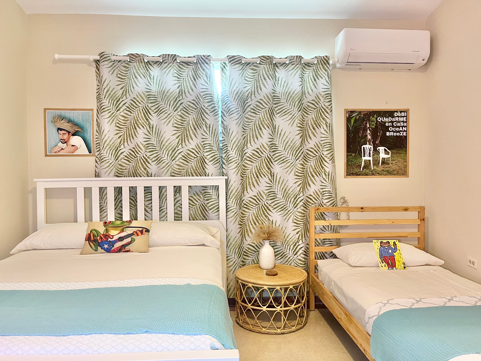 Bad Bunny Fans will enjoy this tastefully decorated room deserving of Mr. Benito himself