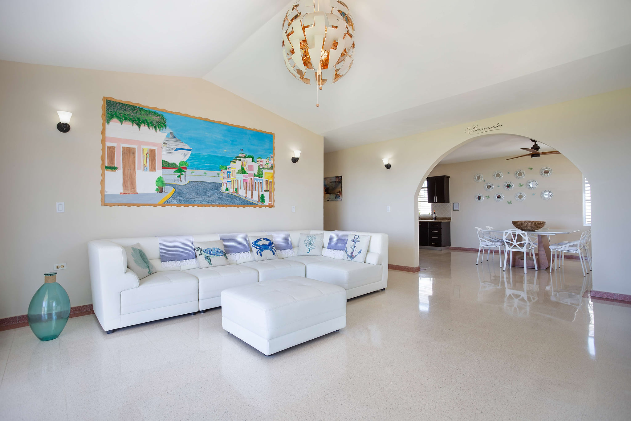 Plenty of room to lounge on the sectional sofa.