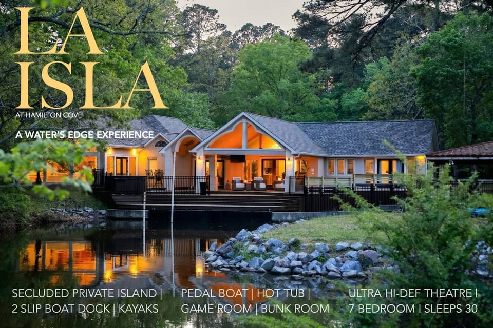 Serene lakeside retreat with modern charm