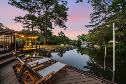 Serene waterfront relaxation area