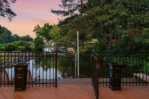 Serene waterfront views at sunset