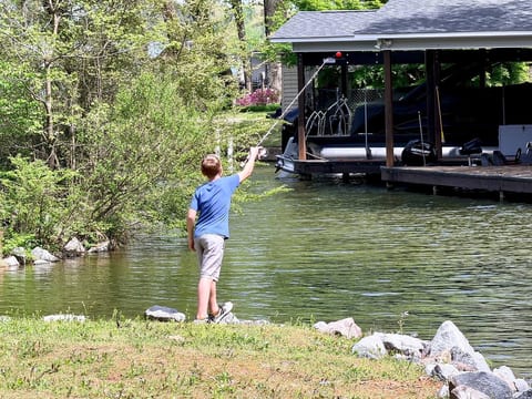 Fishing fun by the serene lake
