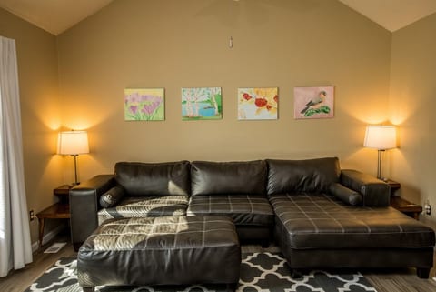 Leather sectional