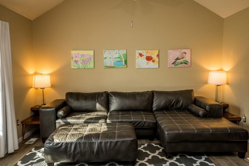 Leather sectional