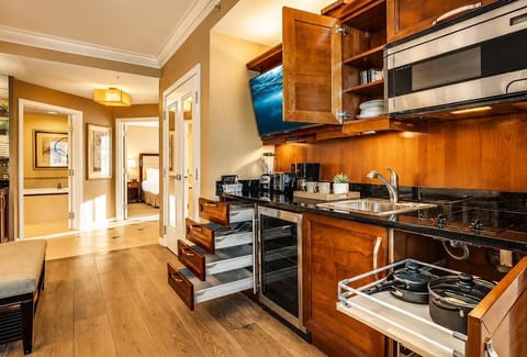 Chef's Kitchen — In-Suite Pots, Pans and Full Cookware Available, Self-Cater and Save on Every Meal