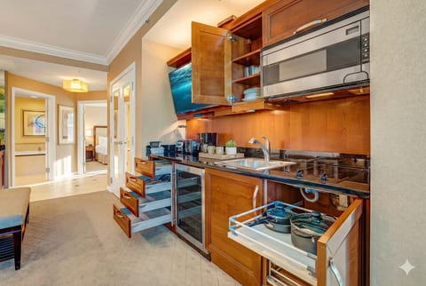 Chef's Kitchen — In-Suite Pots, Pans and Full Cookware Available, Self-Cater and Save on Every Meal