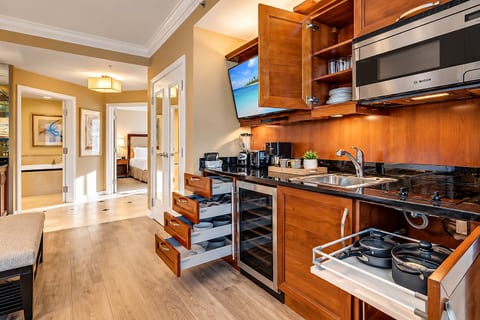 Chef's Kitchen — In-Suite Pots, Pans and Full Cookware Available, Self-Cater and Save on Every Meal
