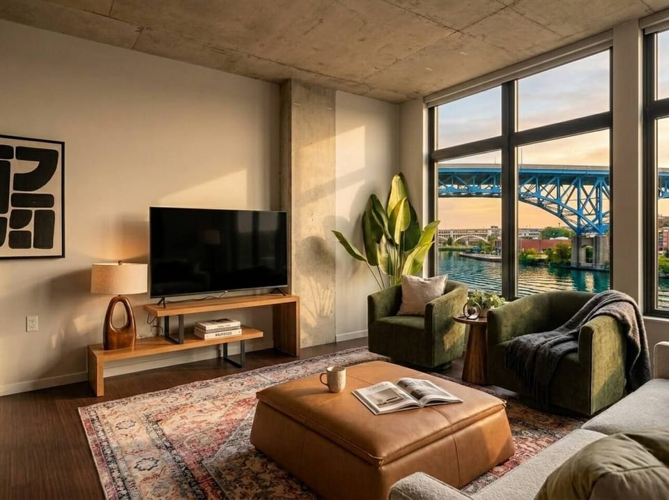 Riverfront DT Flats + Balcony + Dog Park + Parking - Cleveland