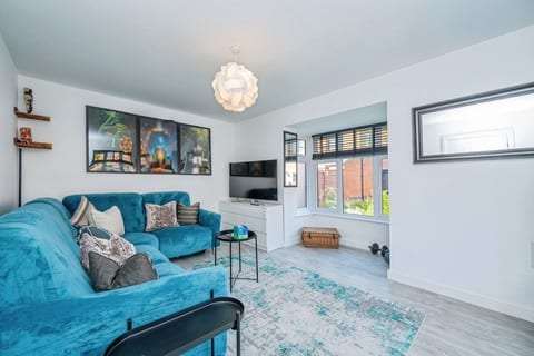 Living room with corner sofa bed