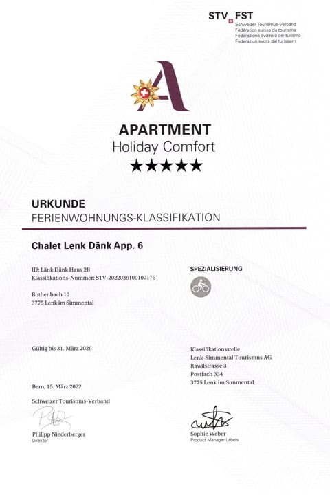 Chalet Lenk Dänk App. 6 Appartement/Fewo, Dusche oder Bad, WC, 2 Schlafräume