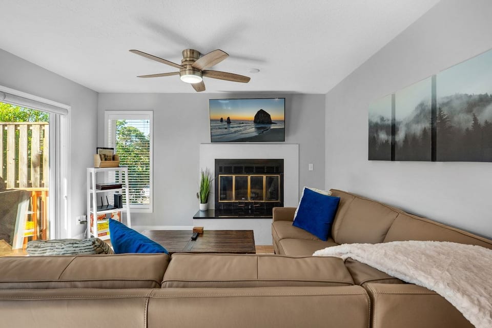 The wood-burning fireplace is not available for use due to odor and safety/liability concerns (gas service is not currently available at this property)