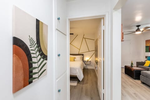 Hallway between bedroom, living room and kitchen