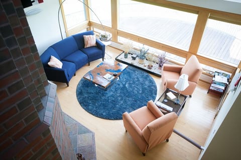 Great room viewed from balcony above.