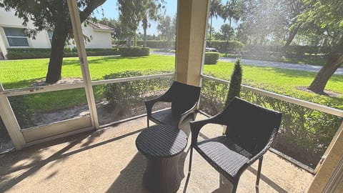 Take in the serene, park-like views from the comfort of your patio, complete with relaxed seating and a private look at the lush, green neighborhood landscaping.